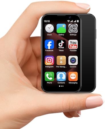 Mini phone Unlocked Mini Smartphone for kids with 3.0" HD Touch Screen World's Smallest Cell Phone Quad Core Dual Sim Card Face ID Android Compact Small Mobile Phones for Student Pocket 2GB+16GB Black|B0DRL9NY17