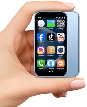 Mini phone Unlocked Mini Smartphone for kids with 3.0" HD Touch Screen World's Smallest Cell Phone Quad Core Dual Sim Card Face ID Android Compact Small Mobile Phones for Student Pocket 2GB+16GB Black|B0DRL9NY17