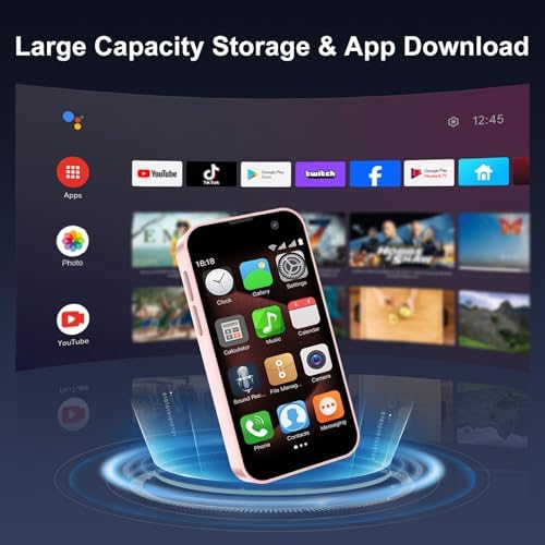 Mini phone Unlocked Mini Smartphone for kids with 3.0" HD Touch Screen World's Smallest Cell Phone Quad Core Dual Sim Card Face ID Android Compact Small Mobile Phones for Student Pocket 2GB+16GB Black|B0DRL9NY17