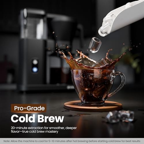 Kismile 8 Cup Drip Coffee Maker Machine, Pour Over Coffee Brew with 3s Instant Heat 197-205℉, Removable Water Tank, Adjustable Flow Control, Deep Cold Brew & Keep Warm 40 Min, Easy to Clean(Black)|B0FQV6FPPM