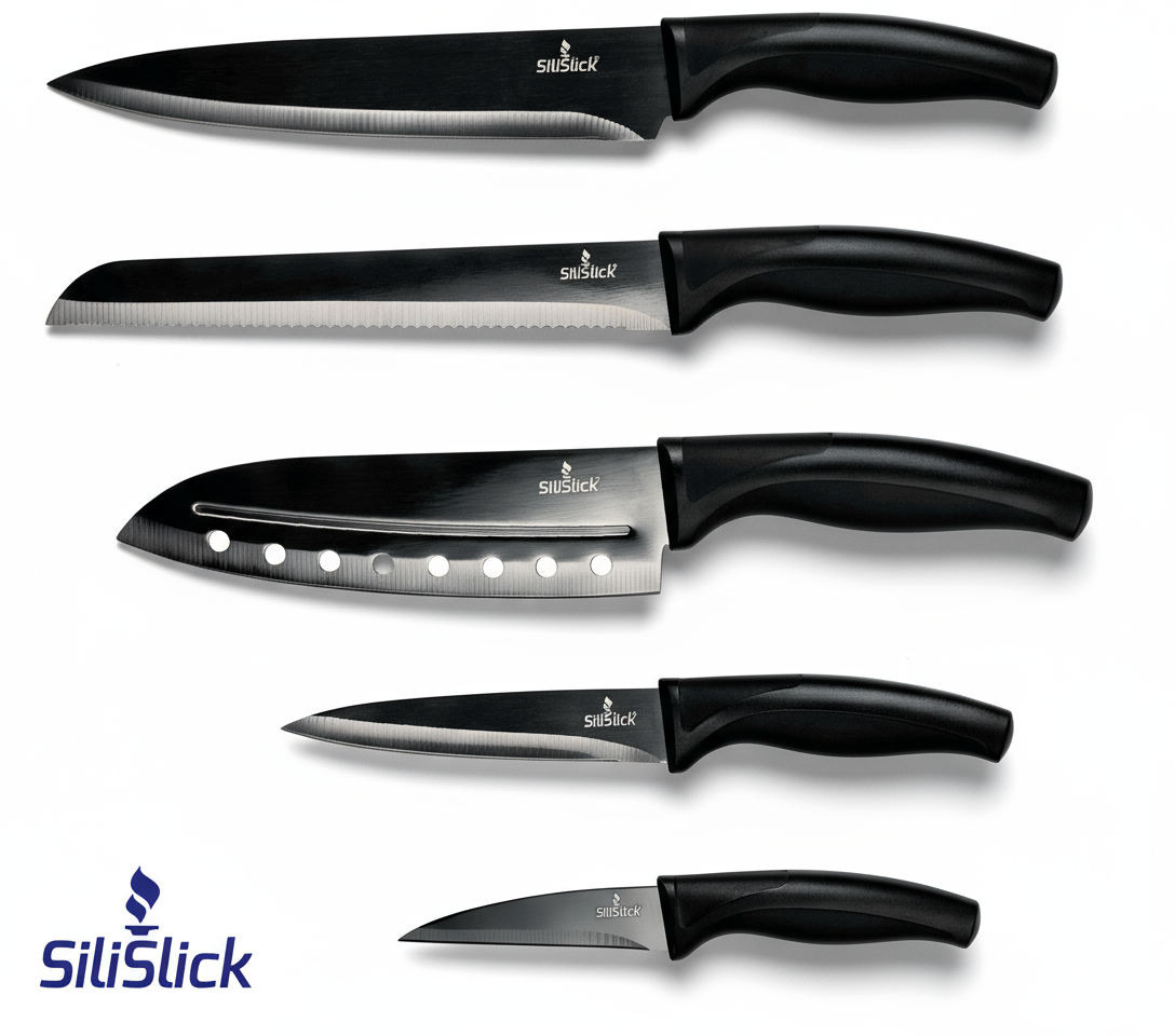 Kitchen Knife Set - Black Handle | Black Blade
